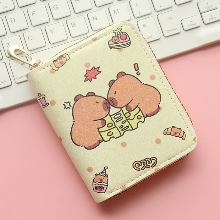 Wholesale PU Cute Cartoon Capybara Printed Kids' Wallet JDC-WT-Jumei009