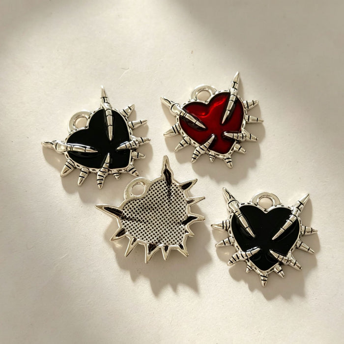 Wholesale Gothic  n Heart Metal Pendants Black Alloy DIY Jewelry Accessories For Bracelet Necklace Earrings