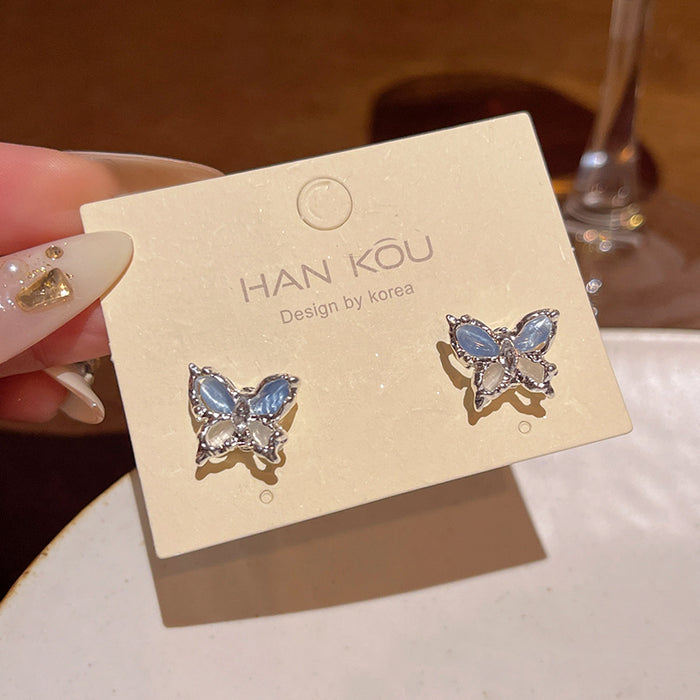 Wholesale Crystal Butterfly Pearl Earrings