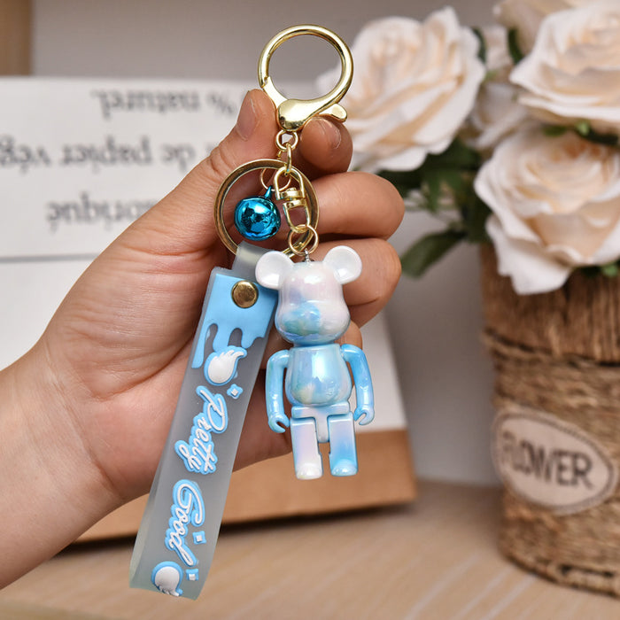 Wholesale Acrylic Colorful Bear Keychain Pendant Cartoon Couple Doll Backpack Car Keychain Small Gift