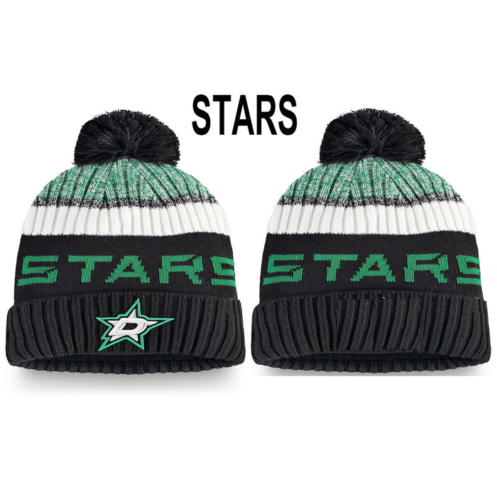 Wholesale Hat wool knit hat embroidery Hockey League hat sports letter flanging warm round hat