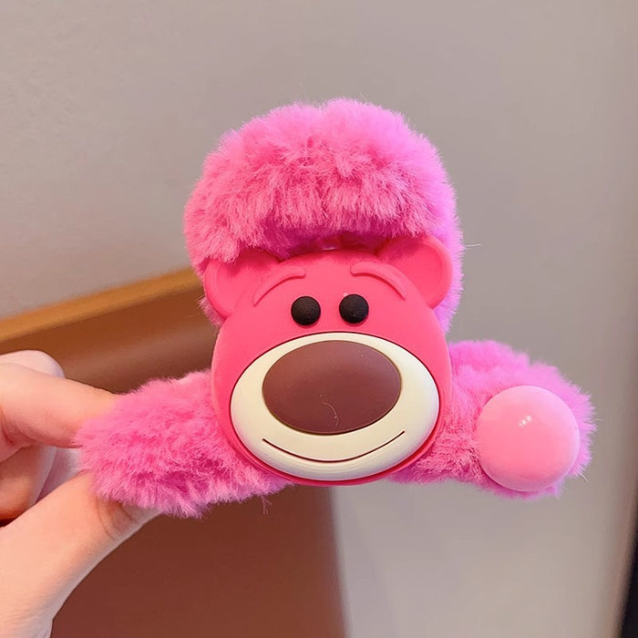 Wholesale Large plush claw clip,  brown color