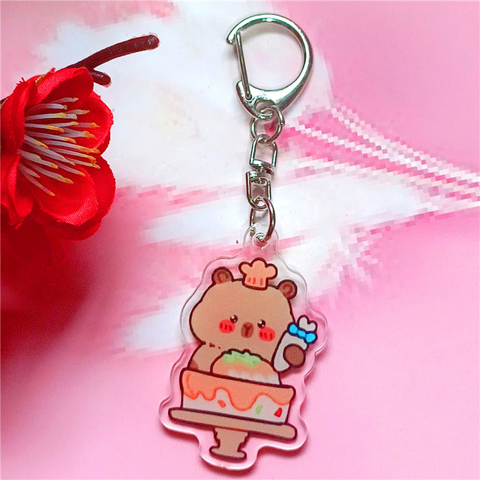 Wholesale Cartoon Keychain Acrylic Double-Sided Key Ring
