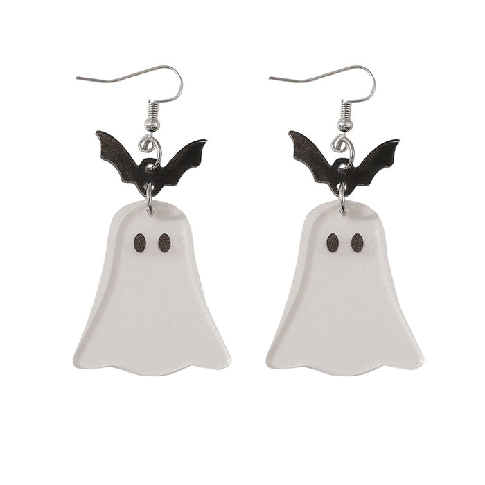Wholesale  Bat Ghost Splicing Pendant Earrings Acrylic Double-Sided Earrings  Earrings