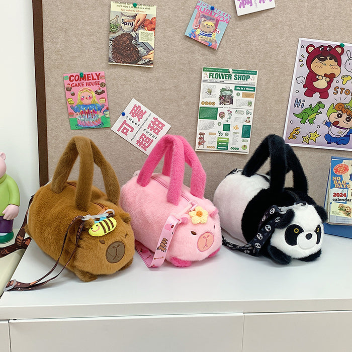 Wholesale Plush Cartoon Portable Bag Children's Fashion Change Shoulder Crossbody Bag