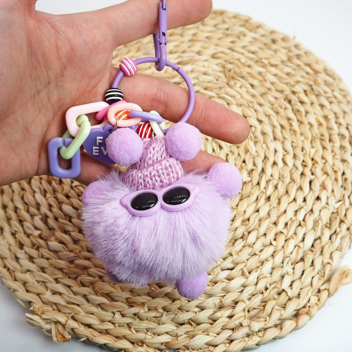 Wholesale Handcrafted DIY plush ball toy pendant for keychains