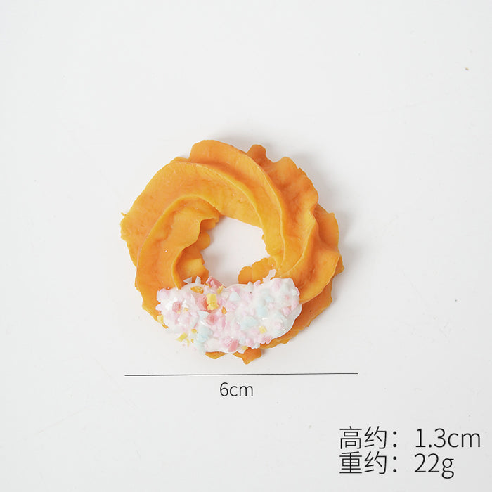 Wholesale Chic PVC Simulated Cookie Pendant Fun Dessert Shaped Ornament Decorative Gift Accessory MOQ≥5