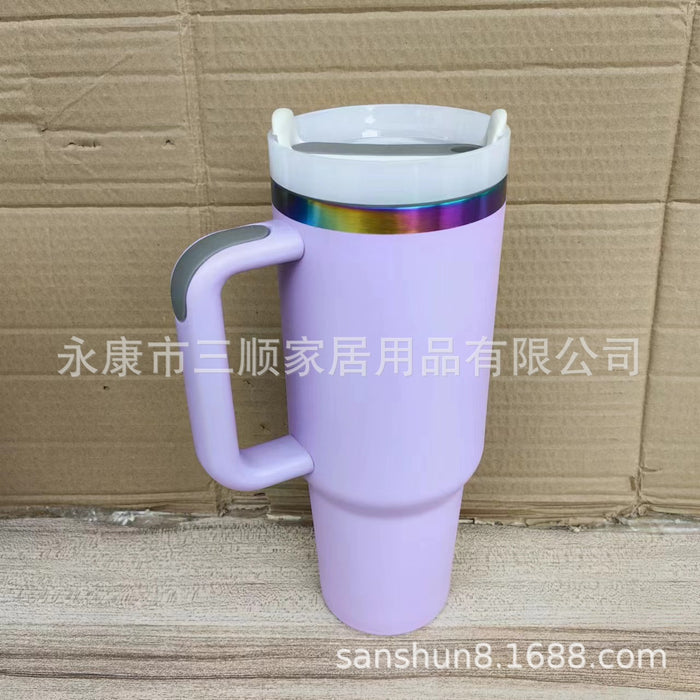 Wholesale Tumbler Large Capacity Footprint Handle Stainless Steel Large Capacity Ice Cup Car Cup JDC-CUP-SanS008