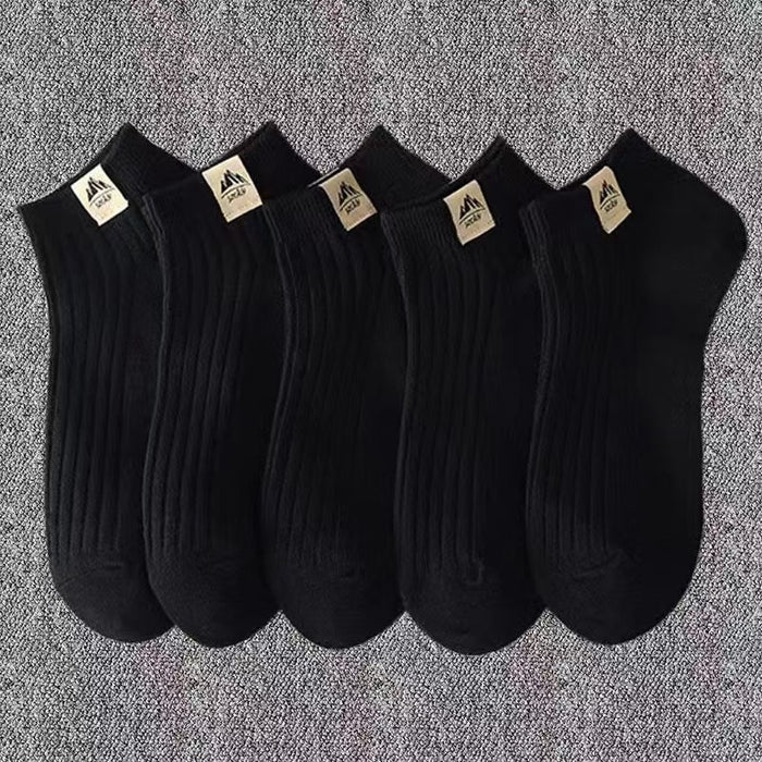 Wholesale Socks men's spring and summer thin breathable short socks, anti odor and sweat absorbing, low cut shallow mouth boat socks, black and white sports trendy socks