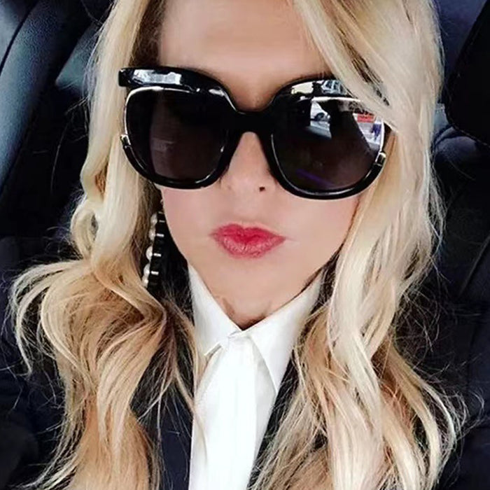 Wholesale Half frame sunglasses, new oval fashion large frame face repair sunglasses, personalized mirror legs, sun sunglasses