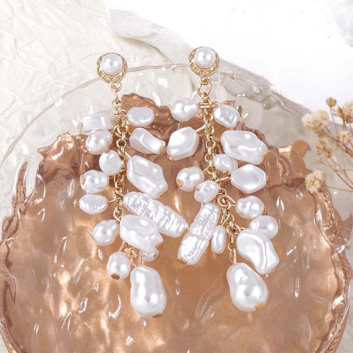 Wholesale 2 suit Imitation Pearl Necklace Elegant Laminated Baroque Women