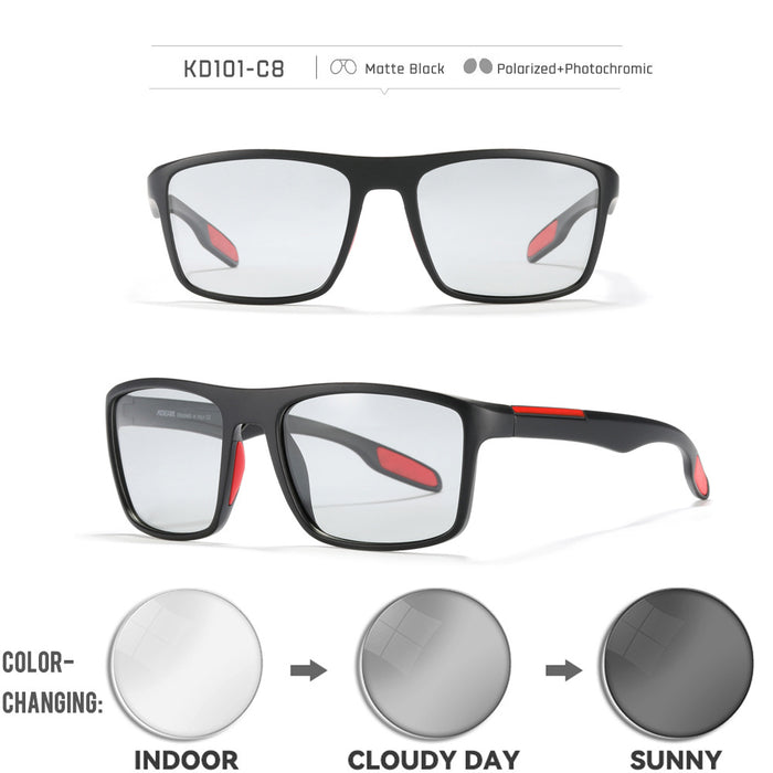 Wholesale P Non-marked Polarized Color Changing Square Frame Sunglasses JDC-SG-KaiDian006