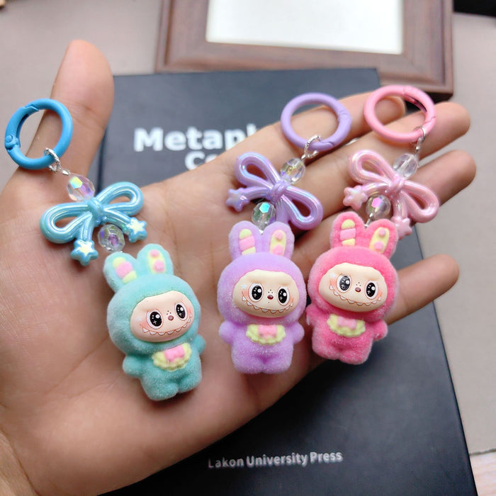 Wholesale Flocked Keychain Bag Bow Phone Ins Pendant Best Friend Gift Cute Plush Toy