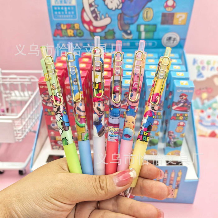 Wholesale Trendy Blind Box Click Gel Pen 0.5Mm Cartoon Plastic Shell Student Everyday Writing Resale