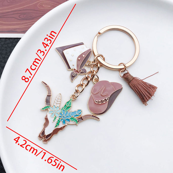 Wholesale Oil-dripping hat pistol metal keychain