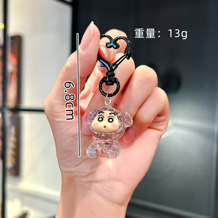 Wholesale Transparent glitter  bear doll pendant,  car bag accessory keychain chain mobile phone pendant small accessories