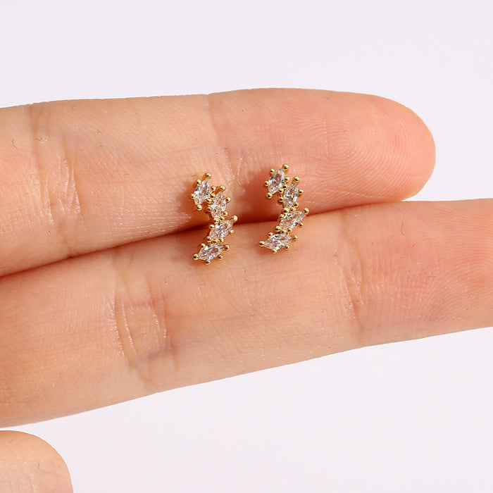 Wholesale Silver Needle Creative Diamond Earrings Simple Earrings High End