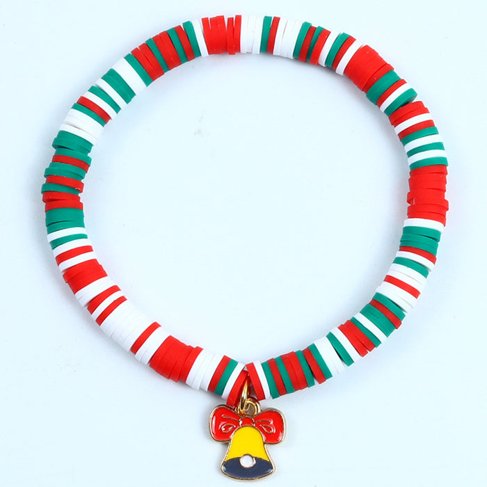 Wholesale Christmas Soft y Bracelet Beaded suit Santa Bell Gift Bracelet