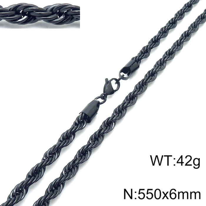Wholesale Trendy Twist Chain Necklace Titanium Steel Jewelry