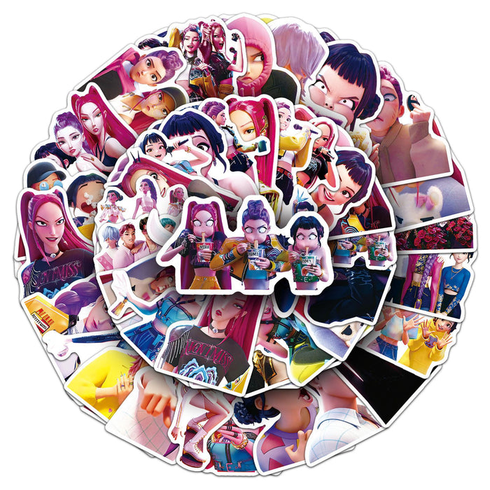 Wholesale 50pcs KPOP Animation Movie Waterproof Decorative Stickers