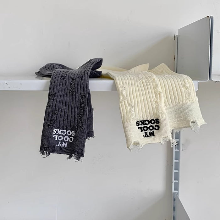 Wholesale Thin solid color cotton street style long socks pile socks