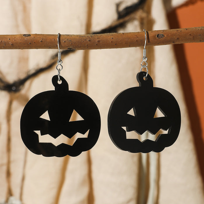 Wholesale New Halloween Series Pumpkin Spider Web Acrylic Earrings JDC-ES-JunJie006