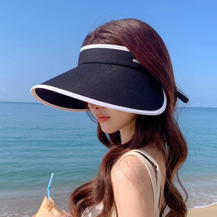 Wholesale Big brim full face sun hat, empty top sun hat, cycling sun hat, beach outdoor tourism