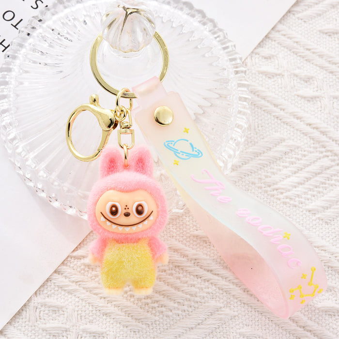 Wholesale Cartoon Flocked Cute Soft Rubber Keychains