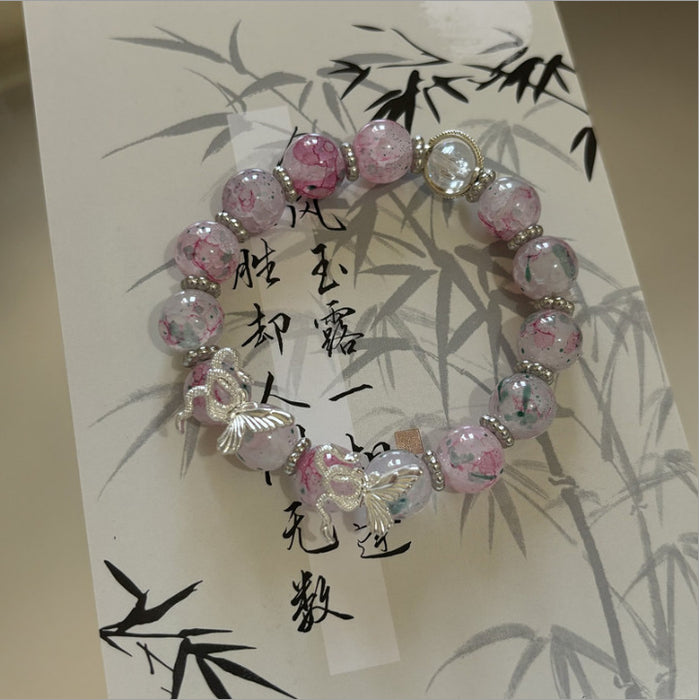 Wholesale Spirit snake butterfly tail bracelet butterfly hand niche high-end glass design bracelet chain