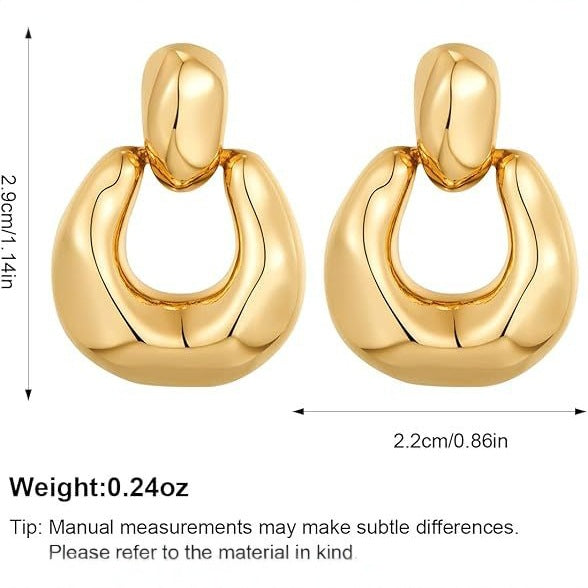 Wholesale Fashionable, unique, exaggerated metal earrings, niche design, high-end feel, irregular earrings