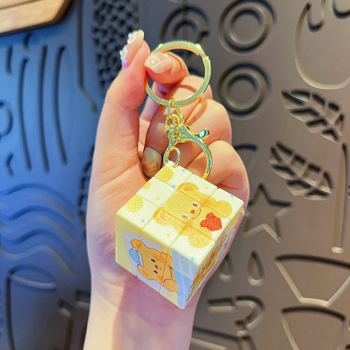 Wholesale Creative Rubik's Cube Keychain Cute and Playable Third Order Rubik's Cube Keychain Children's Bag Pendant Gift