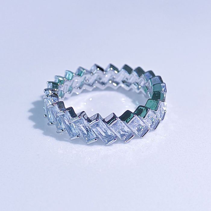 Wholesale Full Diamond Titanium Steel Ring JDC-RS-XinGang006