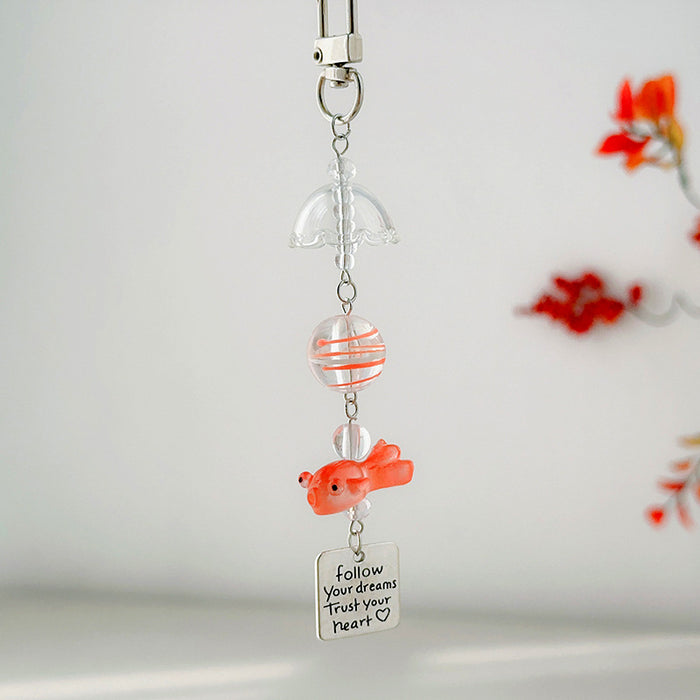 Wholesale Cute Goldfish Wind Chimes Pendant Personality Mobile Phone Chain  Hanging Ornaments