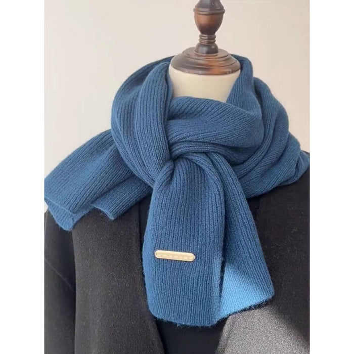 Wholesale Wool Knitted Solid Color Thick Warm Scarf JDC-SF-Jieh003