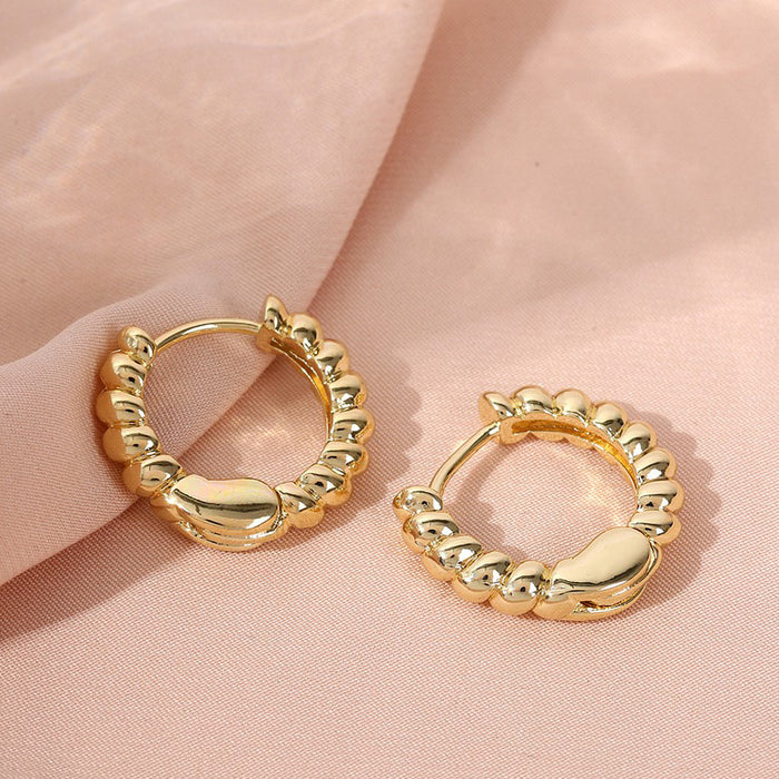 Wholesale Classic and fashionable commuting, simple temperament, high-end sense, versatile, pure copper circle texture ear buckle