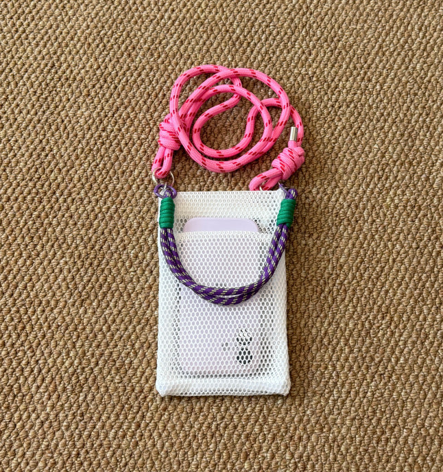 Wholesale Trendy Mesh Phone Bag Mint Green Crossbody Handbag MOQ≥2