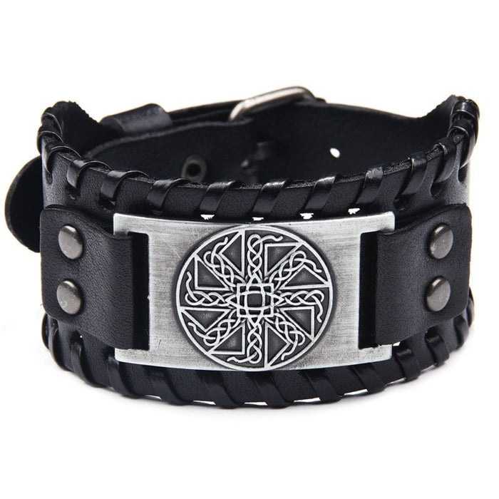 Wholesale Multi-layer Leather Wolf Head Men's Bracelet JDC-BT-FengH002