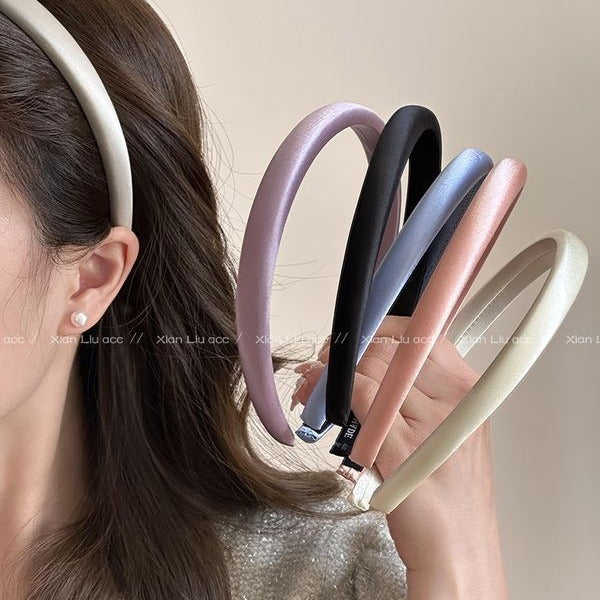 Wholesale Versatile satin headband for outings, high-end and fashionable pressed hair accessory