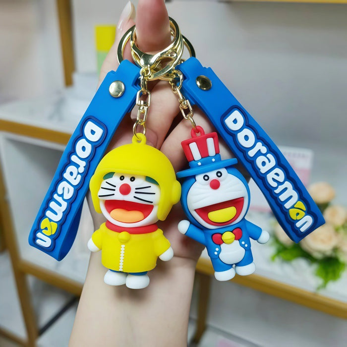 Wholesale Silicone Cartoon Cat Keychain Metal Keyring Pendant Gift Boutique MOQ≥5