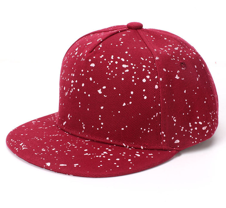 Wholesale Trendy Inkjet Print Kids Flat Brim Baseball Cap Adjustable Black Casual Street Style