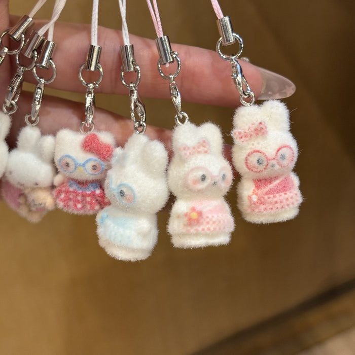 Wholesale Flocked Cat Phone Charm &  Keychain