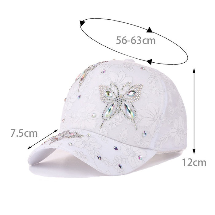 Wholesale Butterfly Duckbill Sun Hat for Women  Breathable Sun Protection Floral Baseball Cap
