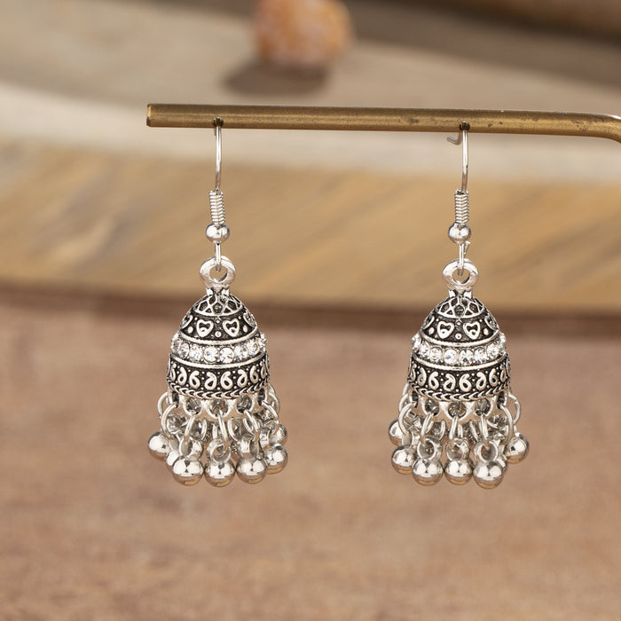 Wholesale Vintage classic bell earrings with zircon pendant and exaggerated earrings