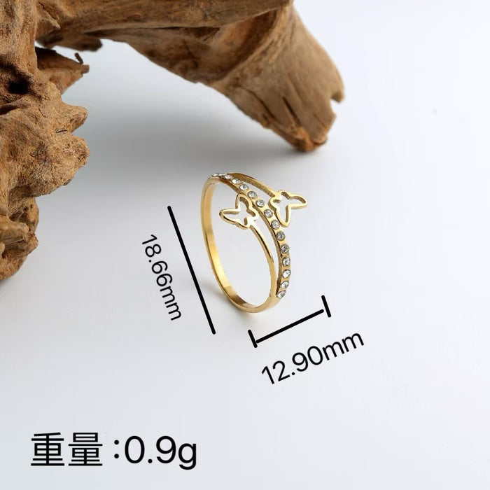 Wholesale ring jewelry titanium steel ring color retention gold plating women's ring