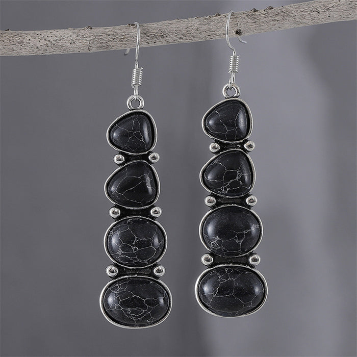 Wholesale 2pcs Bohemian Retro Turquoise Statemente Earrings
