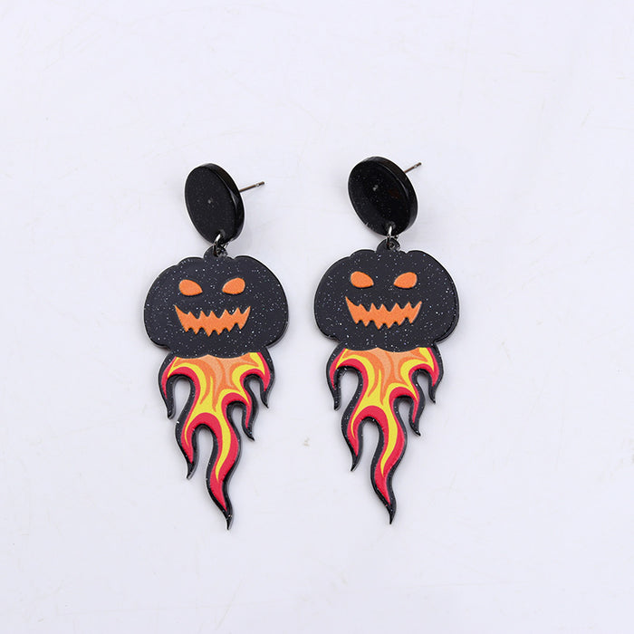 Wholesale  Earrings Earrings Fashion Personalized Acrylic Pumpkin Skull Flower Ghost Earrings Ear Jewelry