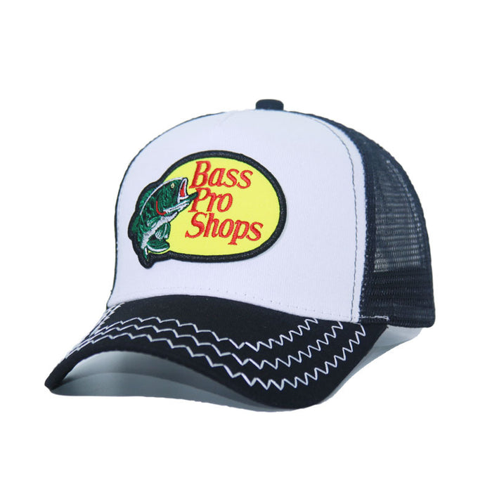 Wholesale Bass fish embroidery baseball cap summer breathable men's and women's sunshade cap patch sun hat