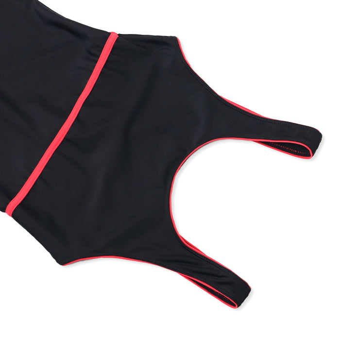 Wholesale Tank top one-piece sports swimsuit color blocking tight elastic training swimsuit quick drying slimming professional flat angle swimsuit