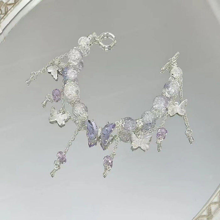 Wholesale Stacked Hand String Round Bead Zirconia Elastic Rope Versatile High Beauty Clavicle Chain