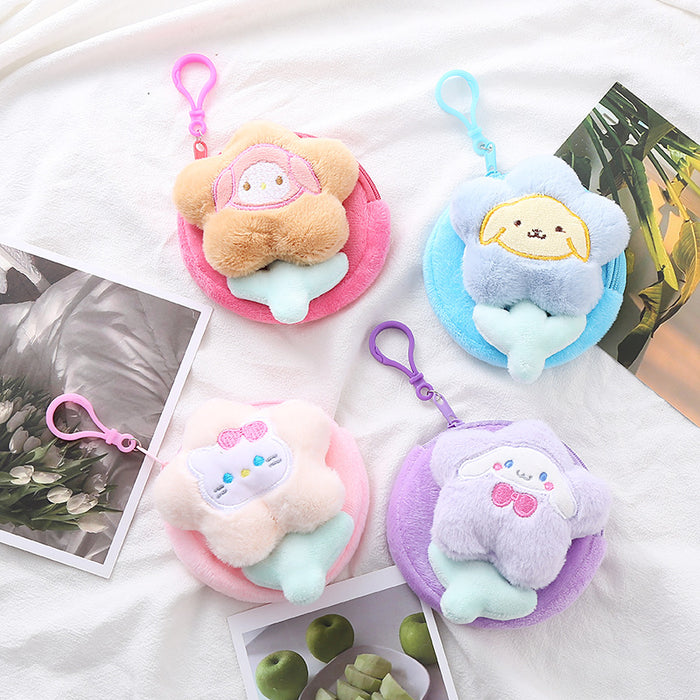 Wholesale Cute Flower Animal Coin Purse Mini Cute Circular Storage Bag Coin Purse Headphone Bag Holiday Gift JDC-WT-XG004